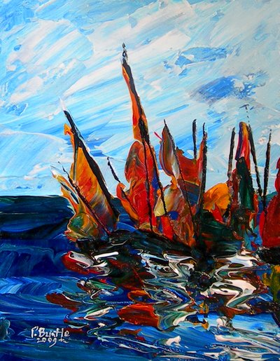 Voiliers au Port a Bainet, 2009 by Patricia Brintle